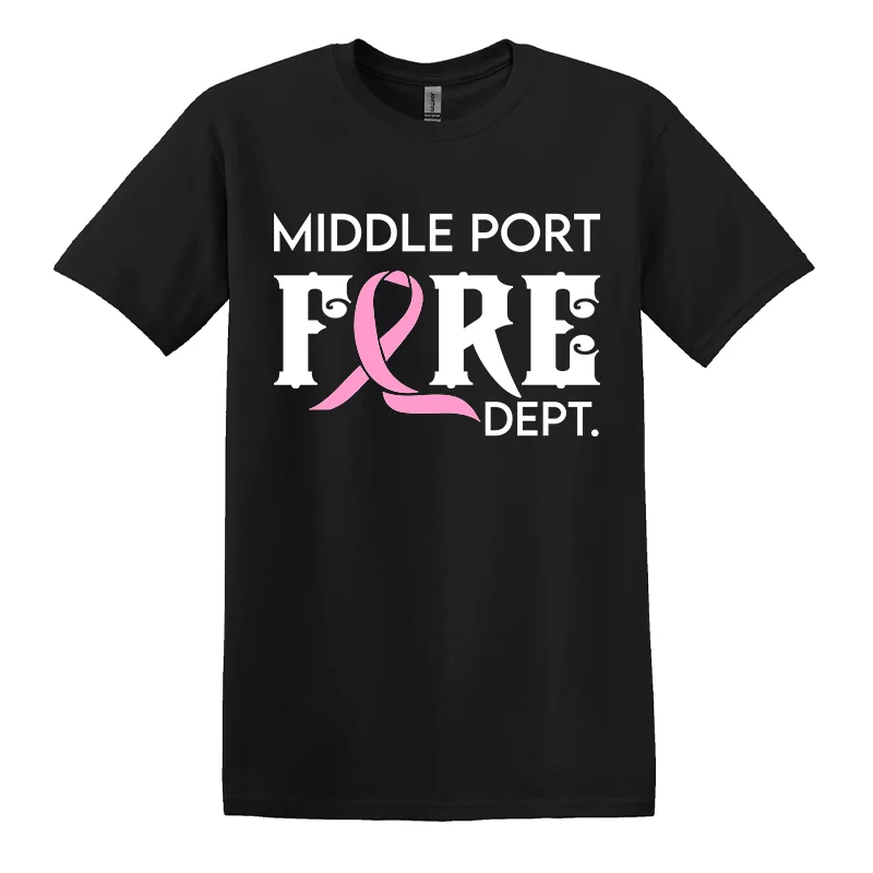 New Markdowns Curved Ribbon Design, Firefighter T-Shirt