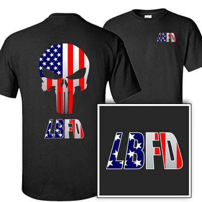 Major Savings Silver Skull Design, Firefighter T-Shirt