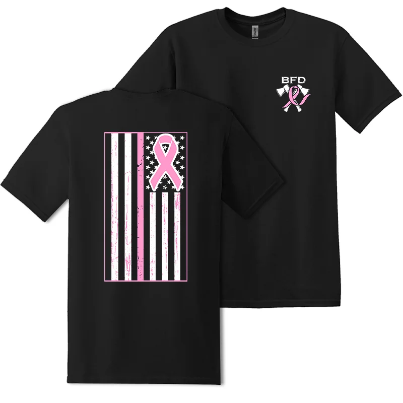 Lowest Price Distressed Flag Ribbon Design, Firefighter T-Shirt