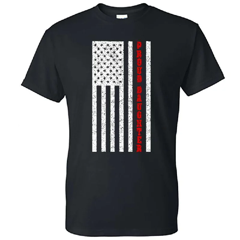 Quick Sale "Proud Daughter" Design, Thin Red Line Firefighter Shirt