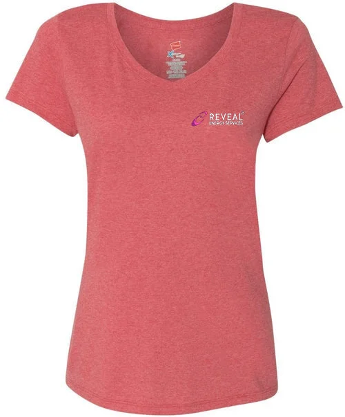 Celebrate the Weekend with Discounts Hanes Ladies Premium Triblend V-Neck Short Sleeve T-Shirt