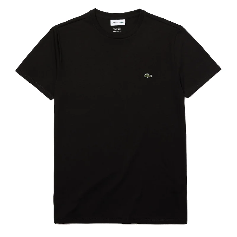 Great Deals Lacoste Crew Neck Pima Cotton T-Shirt Black