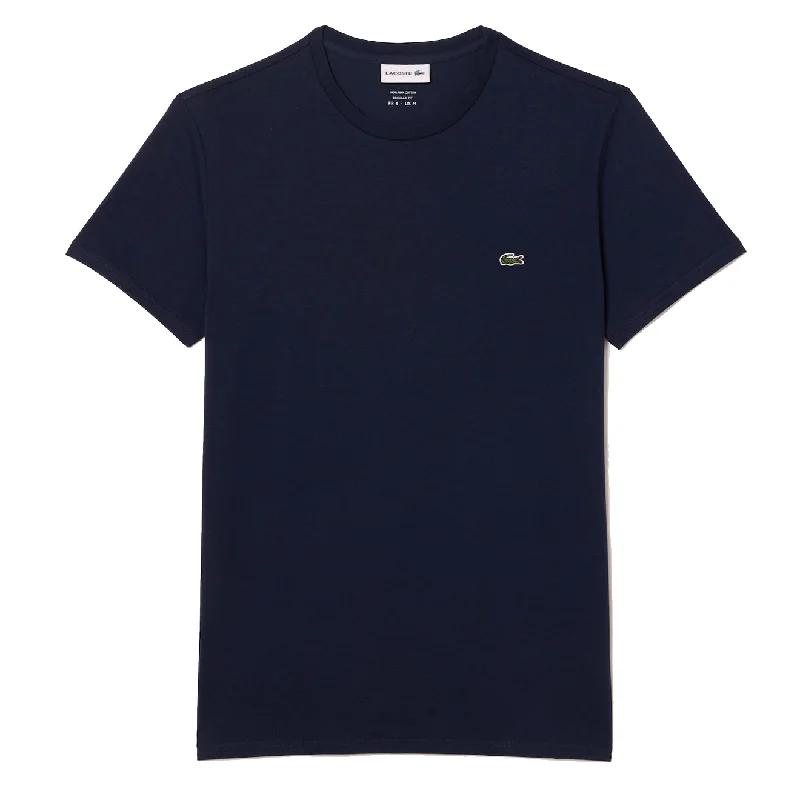 Final Markdown Lacoste Crew Neck Pima Cotton T-Shirt Navy Blue