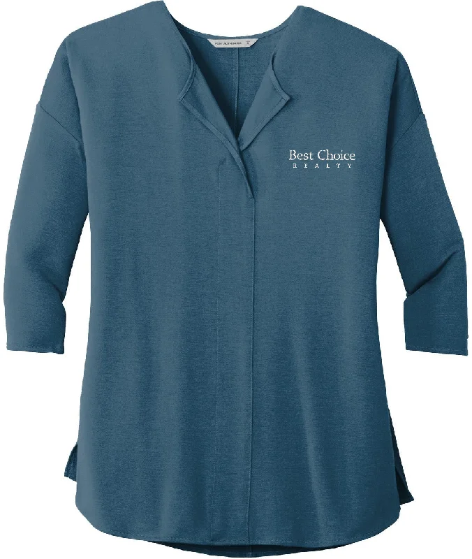 Weekend Discounts to Savor Port Authority Ladies Concept 3/4-Sleeve Soft Split Neck Top