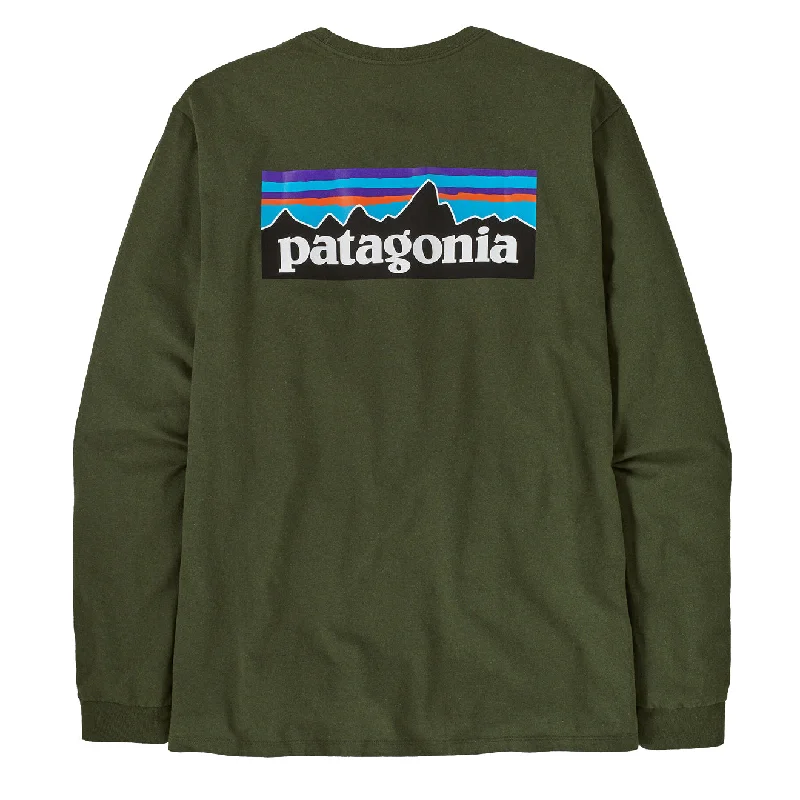 Factory Direct Sale Patagonia L/S P-6 Logo Responsibili-Tee Torrey Pine Green
