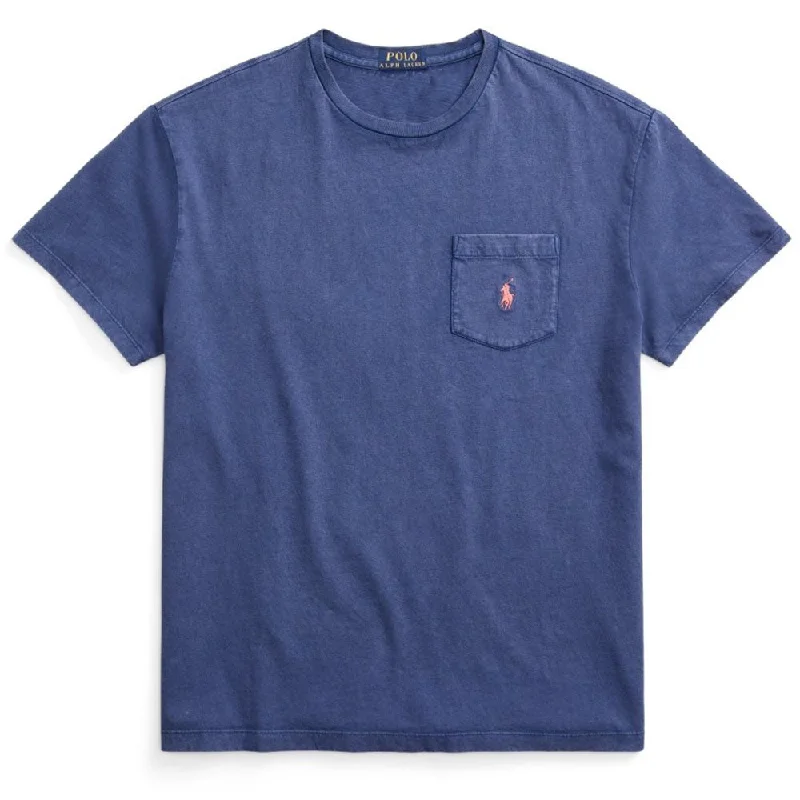 Deal Alert Polo Ralph Lauren Classic Fit Cotton-Linen Pocket T-Shirt Light Navy