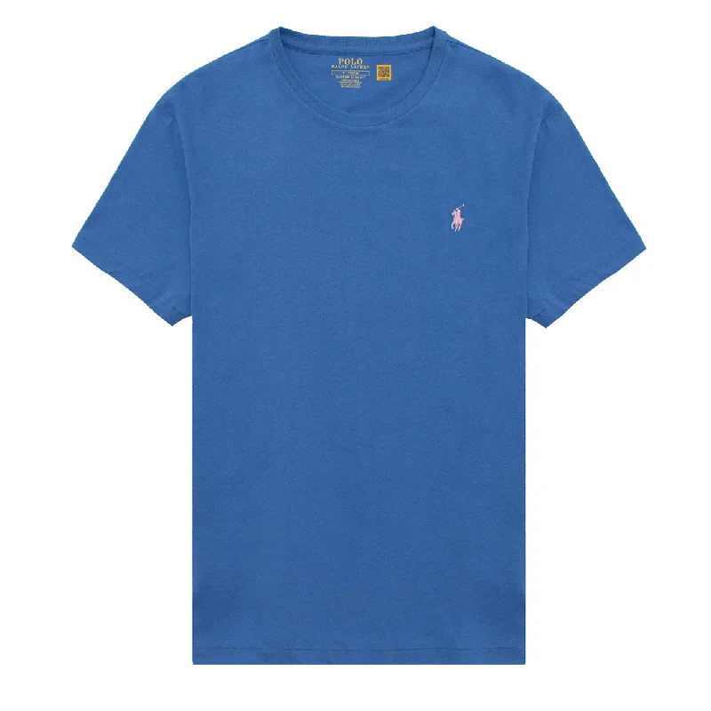 Final Offer Polo Ralph Lauren Custom Slim Crewneck T-Shirt New England Blue