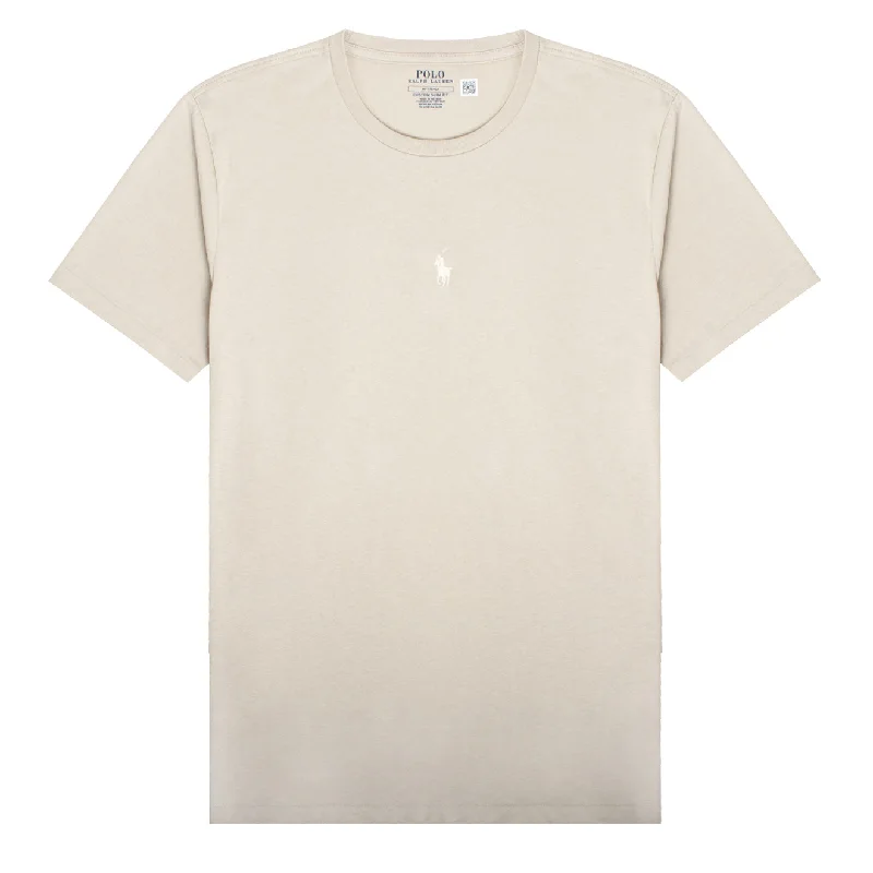 Act Now Polo Ralph Lauren Custom Slim Fit Centre Logo T-Shirt Classic Stone