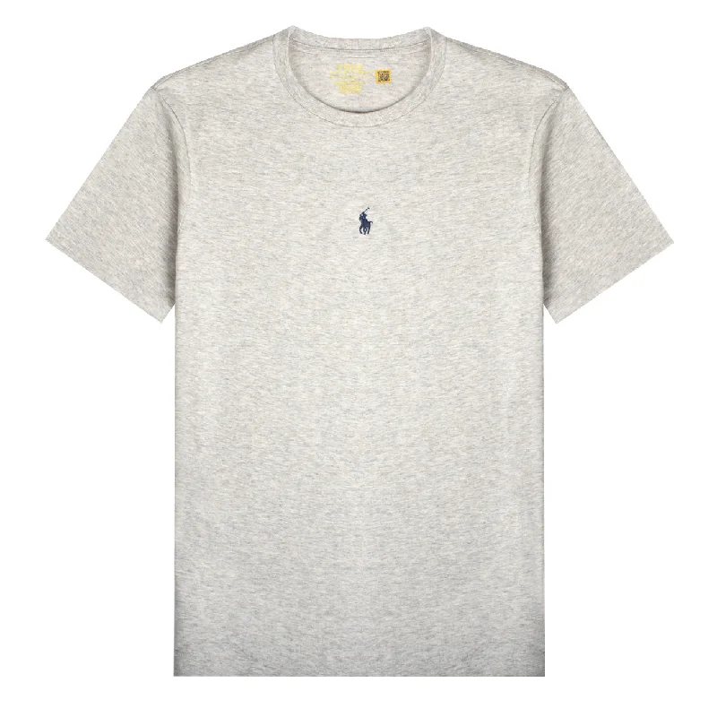 Price Drop Polo Ralph Lauren Custom Slim Fit Centre Logo T-Shirt Grey Heather