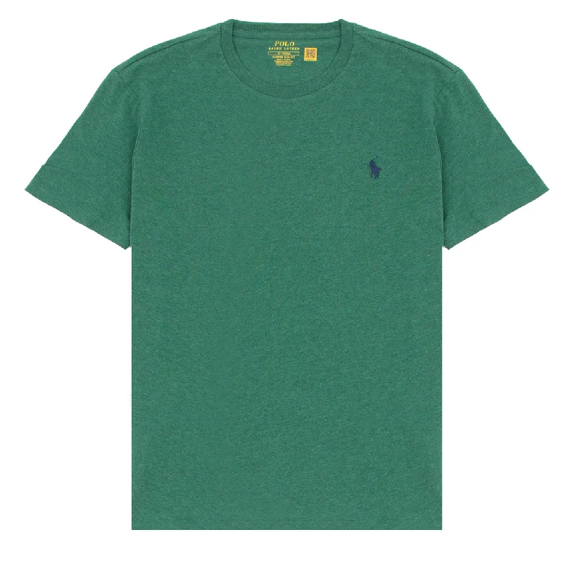 Quick Deals Polo Ralph Lauren Custom Slim Fit Jersey Crewneck T-Shirt Spring Green Heather