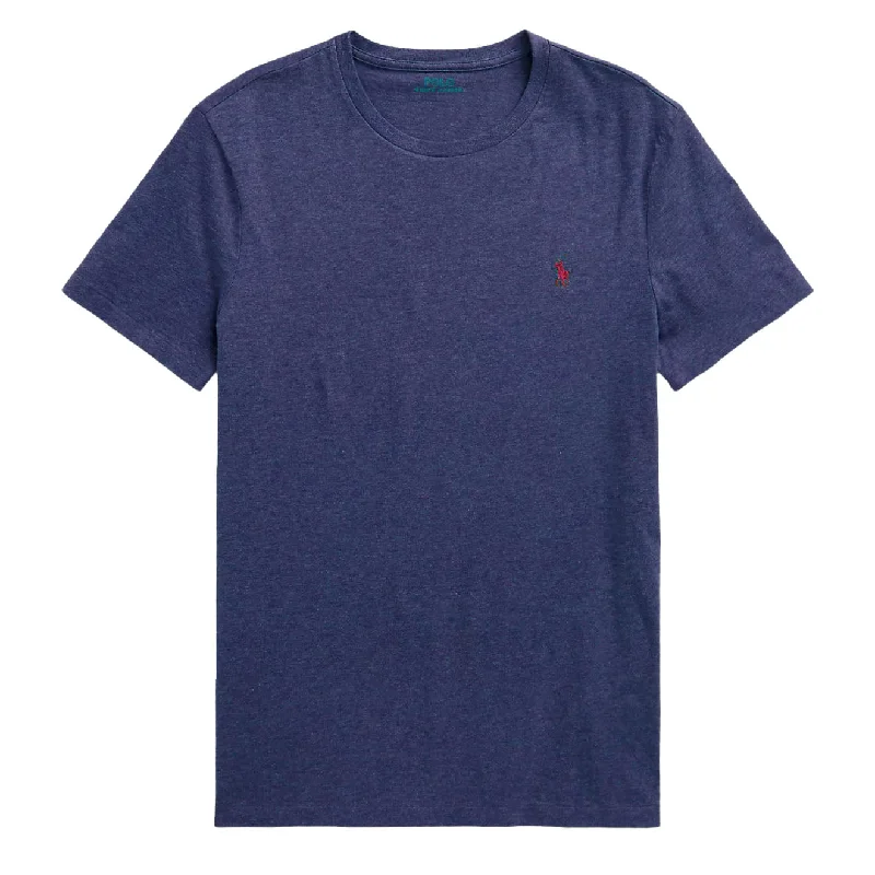 Price Slash Polo Ralph Lauren Custom Slim Fit Jersey Crewneck T-Shirt Spring Navy Heather